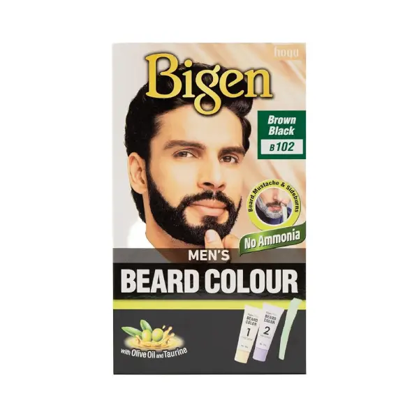 BIGEN MENS BEARD 102 BROWN BLACK لحية رجالية من بيجين 102 بني أسود