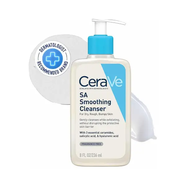 CERAVE SA SMOOTHING CLEANSER DRY ROUGH 236ML منظف تنعيم البشرة الجافة والخشنة من سيرافيه، 236 مل