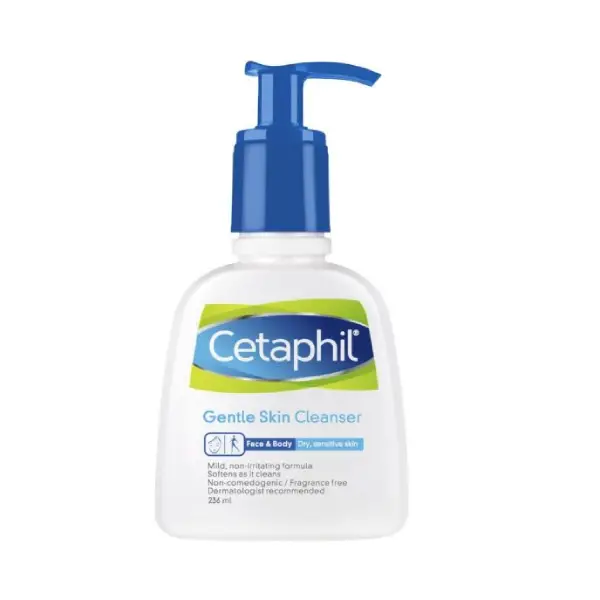 CETAPHIL GENTLE SKIN CLENSER 236ML WITH PUMP 80Z منظف البشرة اللطيف من سيتافيل 236 مل مع مضخة 80 أونصة