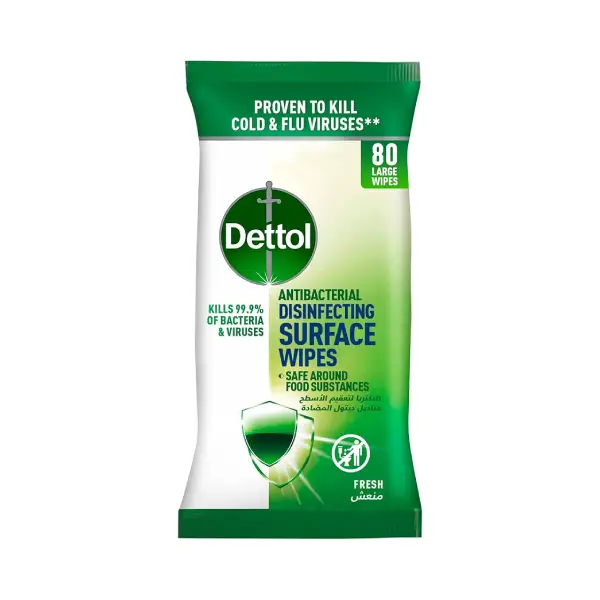 DETTOL ANTI-BACTERIAL WIPES 80 مناديل ديتول المضادة للبكتيريا 80