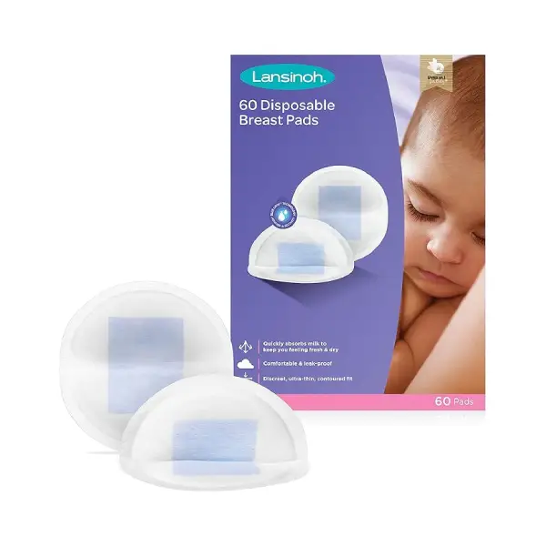 LANSINOH DISPOSABLE NURSING PADS 60_S فوط الرضاعة من لانسينوه للاستخدام مرة واحدة، 60 قطعة