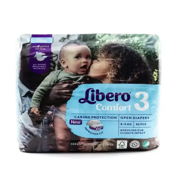 LIBERO BABY SOFT (NO3) 5-9KG 30PCS حفاضات ليبيرو بيبي سوفت (رقم 3) 5-9 كجم 30 قطعة