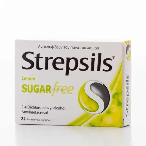 STREPSILS LEMON SUGAR FREE 24_S ستريبسلز بالليمون والسكر 24*