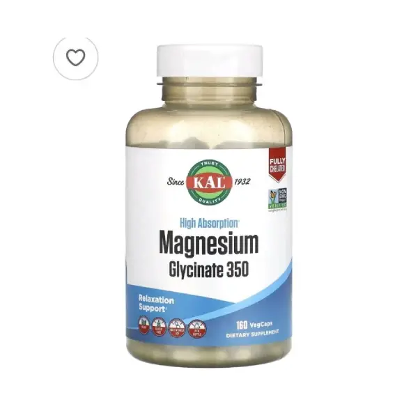 KAL MAGNESIUM GLYCINATE 350_ 160 VEG CAPS KAL MAGNESIUM GLYCINATE 350_ 160 VEG CAPS