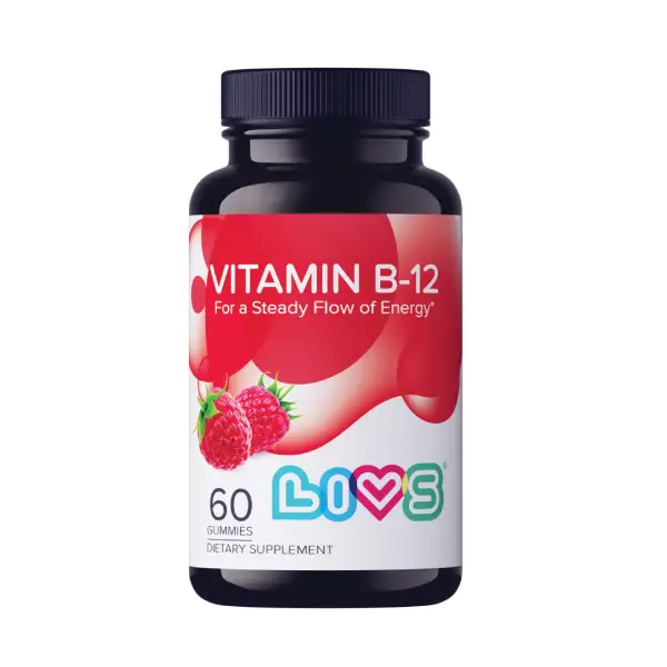 LIVS VIT B12 GUMMIES 60 PCS ليفس فيتامين ب 12 علكات 60 قطعة