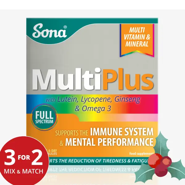 SONA MULTI PLUS MULTI VIT & MINREALS 30 CAP SONA MULTI PLUS MULTI VIT & MINREALS 30 CAP