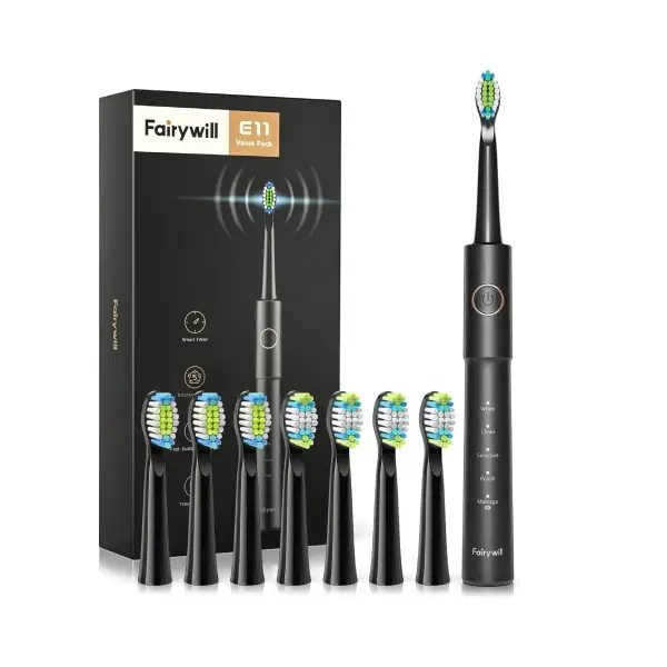 FAIRYWILL ELECTRIC BRUSH E11 BLACK فرشاة كهربائية من فيري ويل E11 باللون الأسود