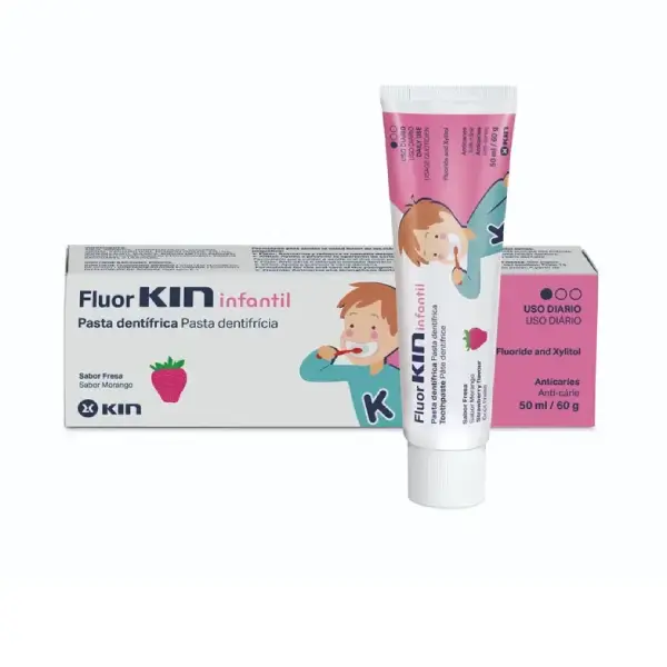 FLUORKIN CHILDREN STRAWBERRY T_P 50 ML فلوركين معجون أسنان للأطفال بنكهة الفراولة 50 مل