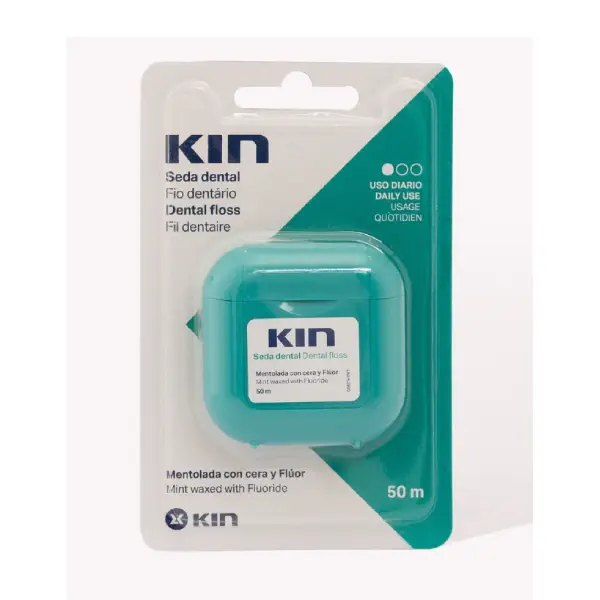 KIN MINTED DENTAL FLOSS WAXED 50ML خيط تنظيف الأسنان كين مينتيد المشمع 50 مل