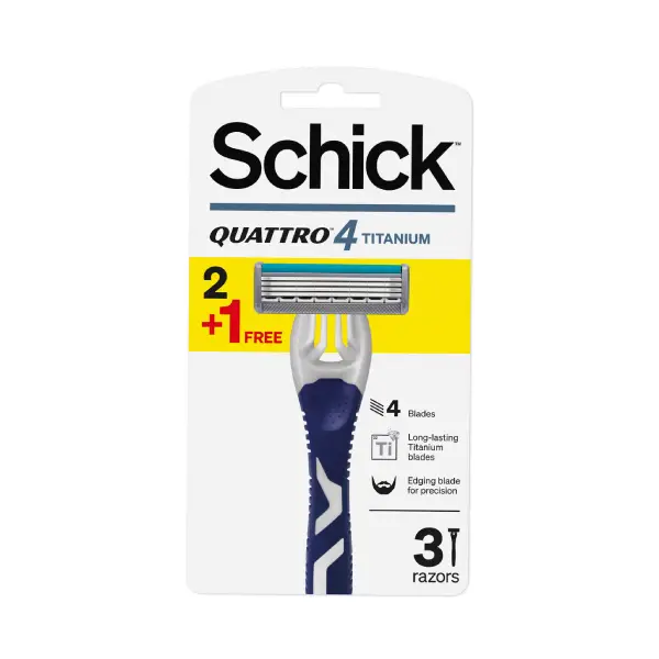SCHICK QUATTRO TITANIUM 2+1 RAZOR Schick Quattro Titanium 2+1 Razor