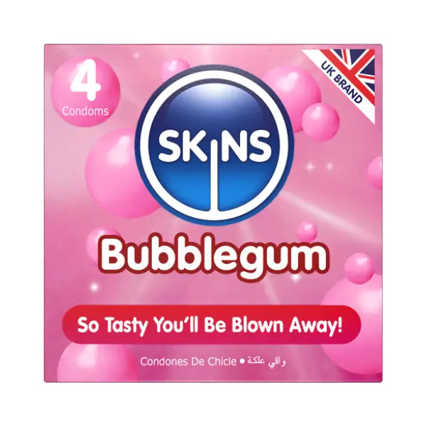 SKINS BUBBLEGUM CONDOM 4 PCS SKINS BUBBLEGUM CONDOM 4 PCS