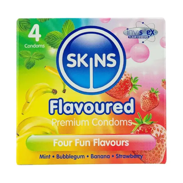 SKINS FLAVOURED CONDOM 4 PCS Skins Flavored Condoms 4 Pieces