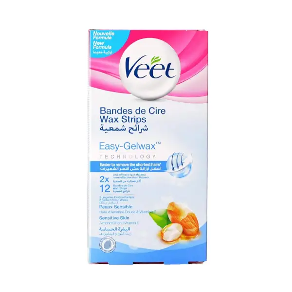 VEET WAX STRIPS 20.S VIT E ALMOND OIL Veet Wax Strips 20.S Almond Oil