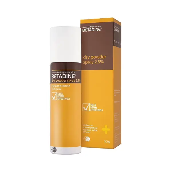 BETADINE D_POWDER SPRAY 55GM 2.5% Betadine D Spray/Powder 55g 2.5%